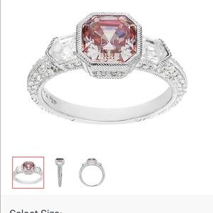 Judith Ripka Asscher Diamonique (sim. Morganite)